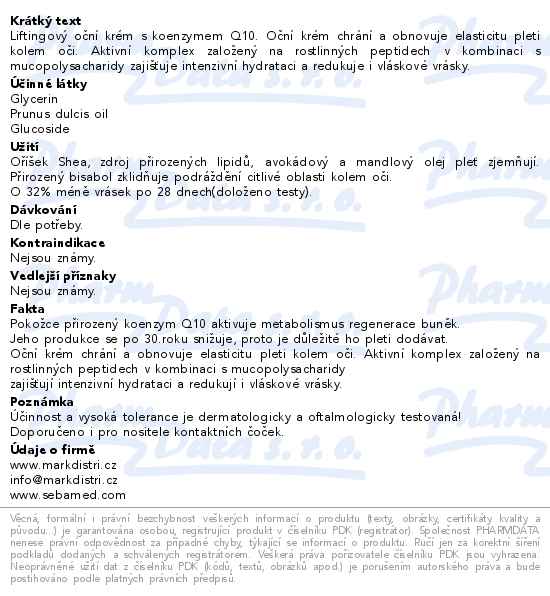 SEBAMED Anti-age Oční liftingový krém s Q10 15ml