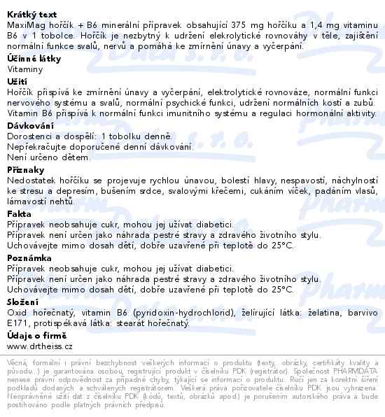MaxiMag Hořčík 375mg+B6 50 tobolek