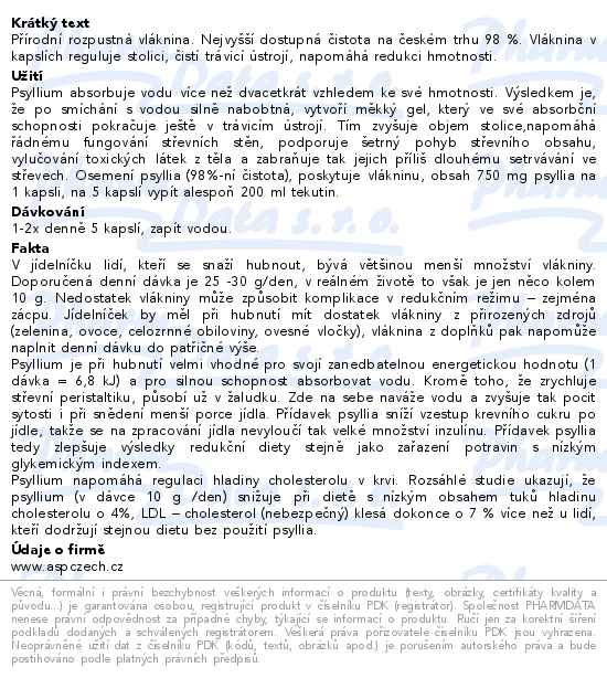 Psyllium kapsle 100 ks Topnatur