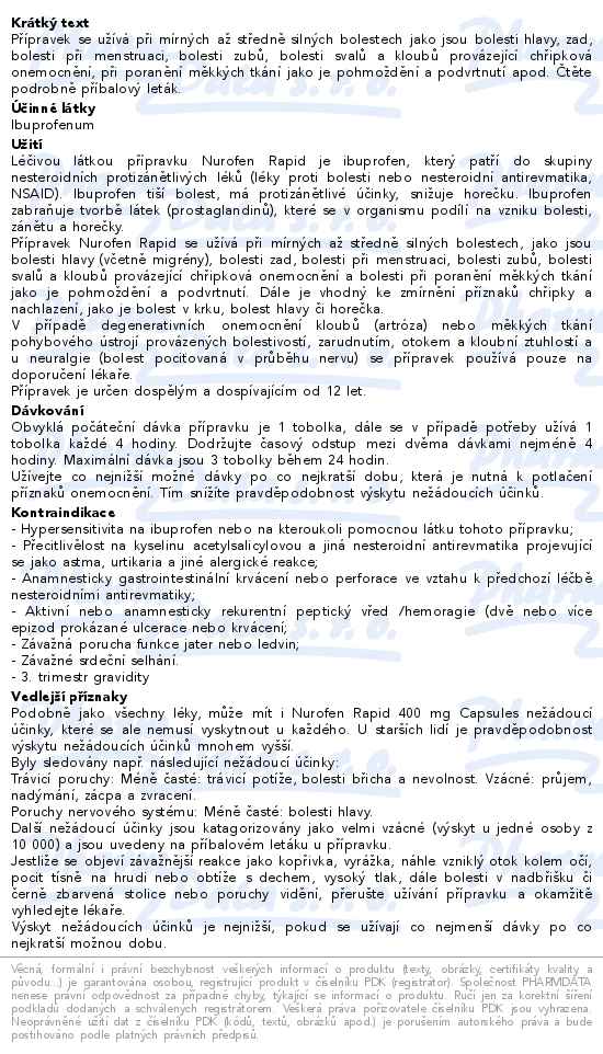 Nurofen Rapid 400mg 30 kapslí