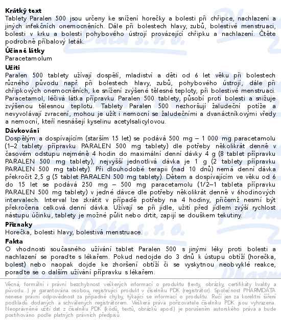 Paralen 500mg 12 tablet