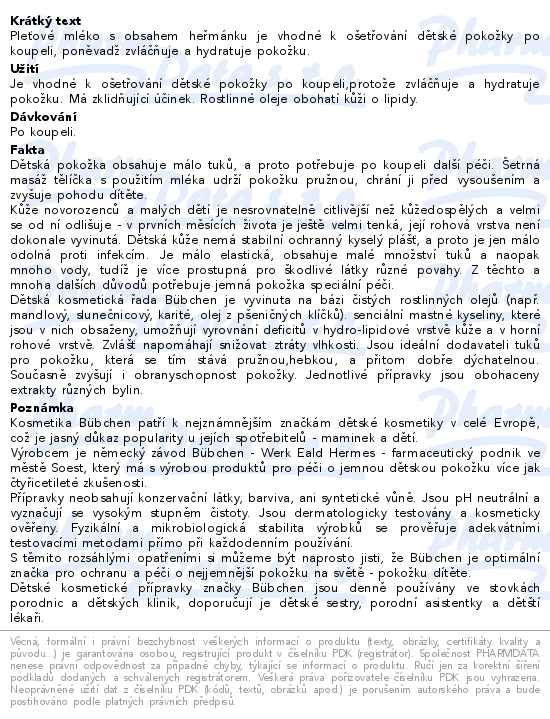 Bübchen Tělové mléko 400ml