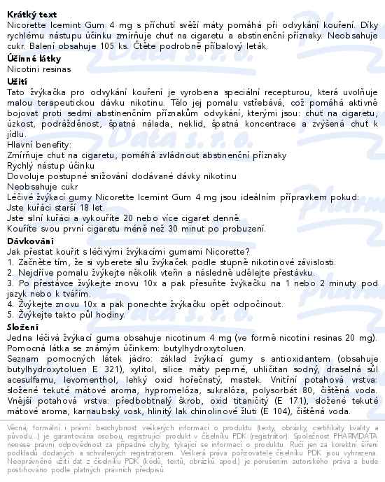 Nicorette Icemint Gum 4mg léč. žvýk. guma 105ks