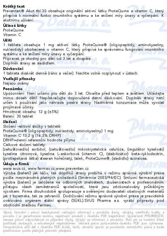 Preventan Akut 30 tablet