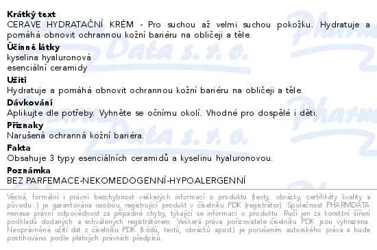 CERAVE Hydratační krém 454ml