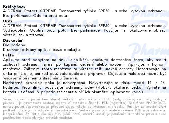 A-Derma Protect X-TREM Transp. tyčinka SPF50+ 8 g