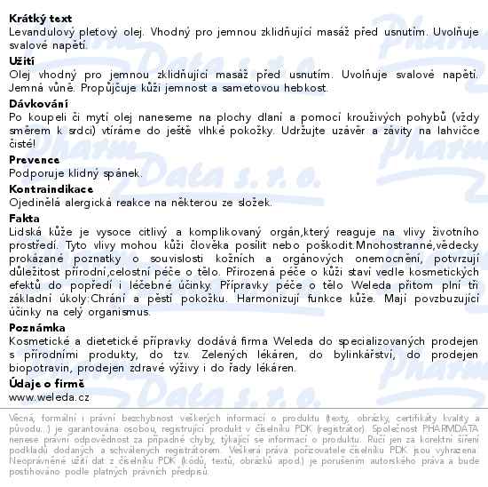 WELEDA Levandulový zklidňující olej 100ml