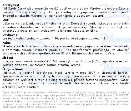 Kitl Syrob Černý Rybíz s dužninou 500ml