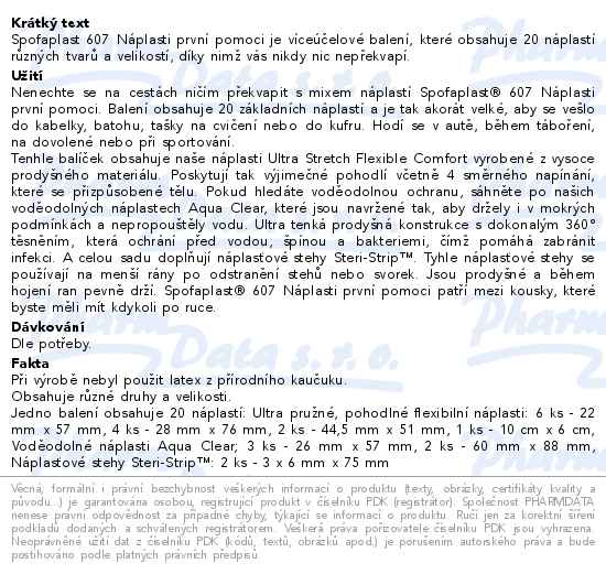 3M Spofaplast 607 Náplasti první pomoci mix 20ks