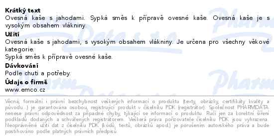 EMCO Ovesná kaše s jahodami 5x55g