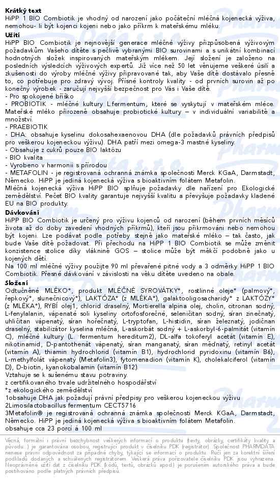 HiPP 1 Combiotik pro spokojené bříško BIO 300g