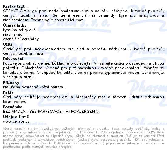 CERAVE Čisticí gel proti nedokonalostem 236ml