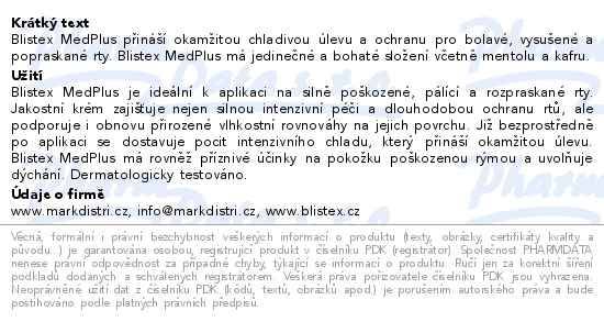 Blistex MedPlus stick SPF15 4.25g