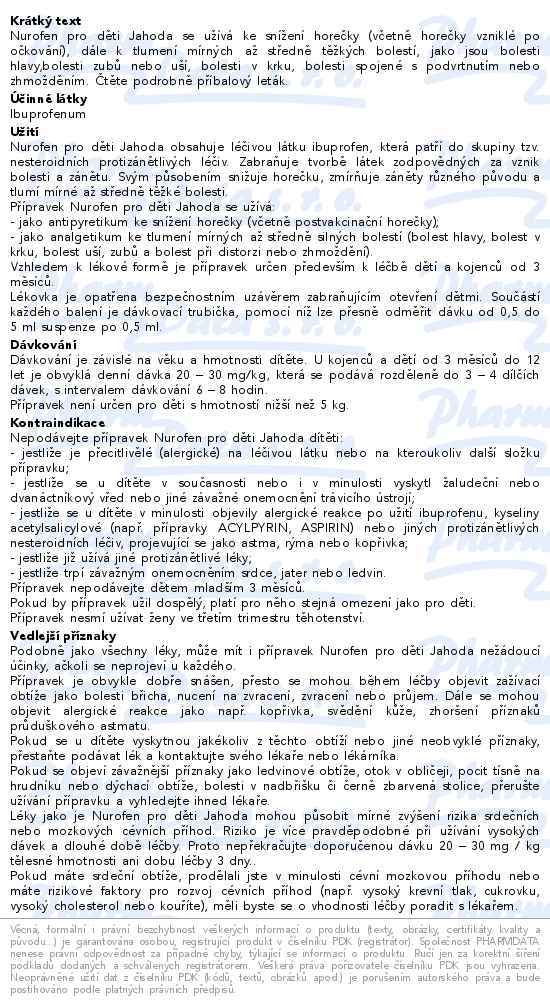 Nurofen pro děti 20mg/ml 100ml Jahoda