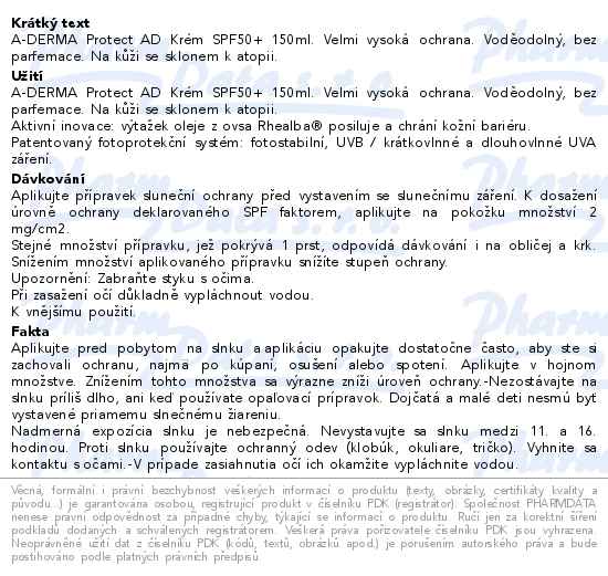 A-Derma Protect AD Krém SPF50+ 150 ml