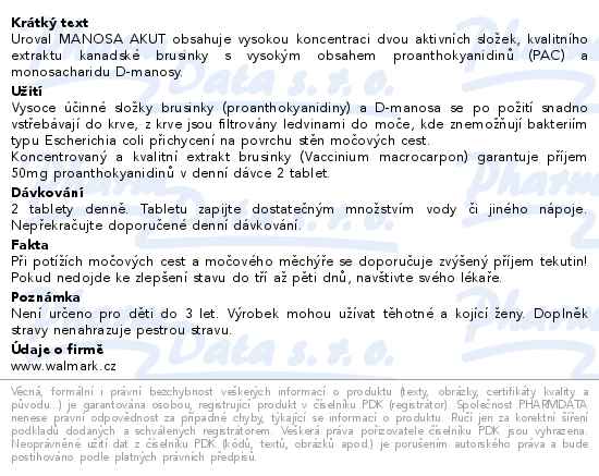 Walmark Uroval Manosa AKUT 10 tablet