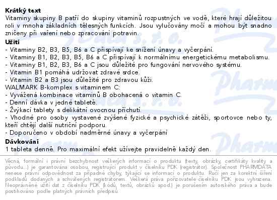 Walmark B-komplex PLUS s vitaminem C 30 tablet