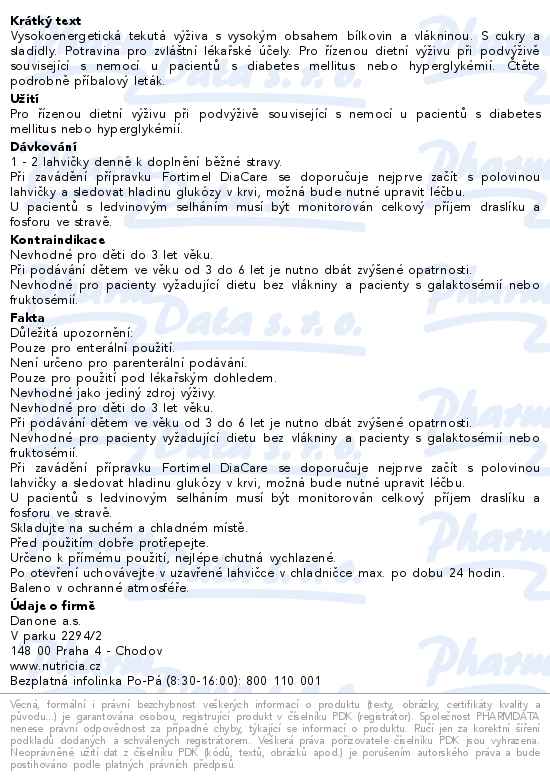 Fortimel DiaCare 4x200ml Čokoláda