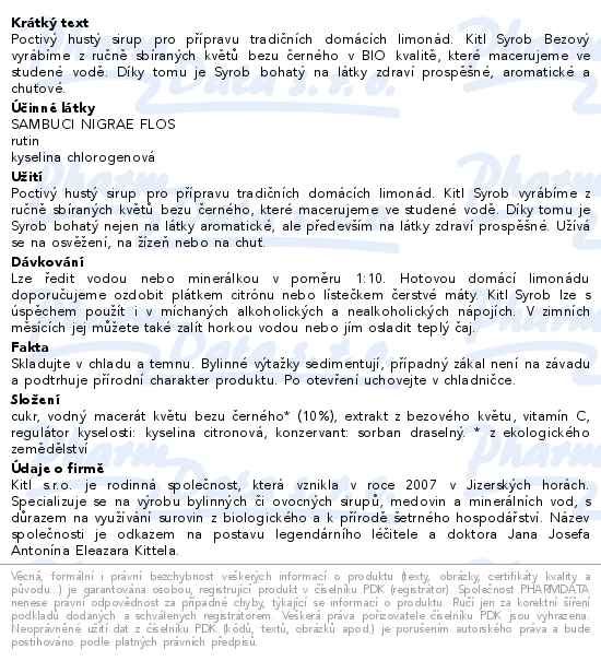 Kitl Syrob Bezový 500ml