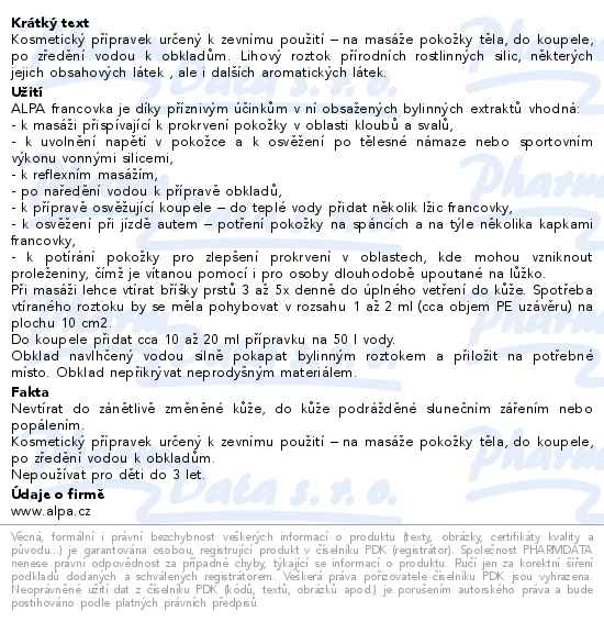 Alpa francovka 160ml
