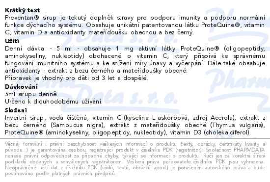 Preventan Clasic Junior Sirup 250ml