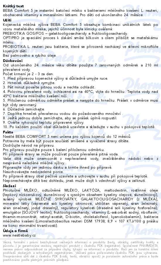 BEBA Comfort 5 5HM-O 800g