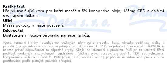 Health Culture CBD konopné mazání hřejivé 125ml