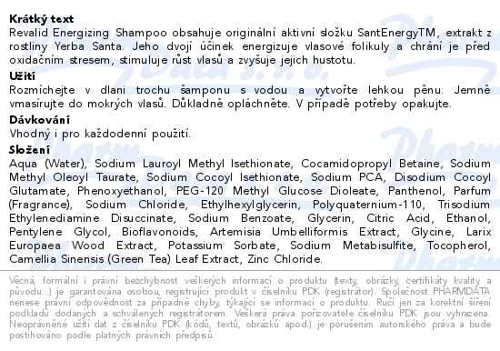 Revalid Energizing Shampoo MEN 200ml