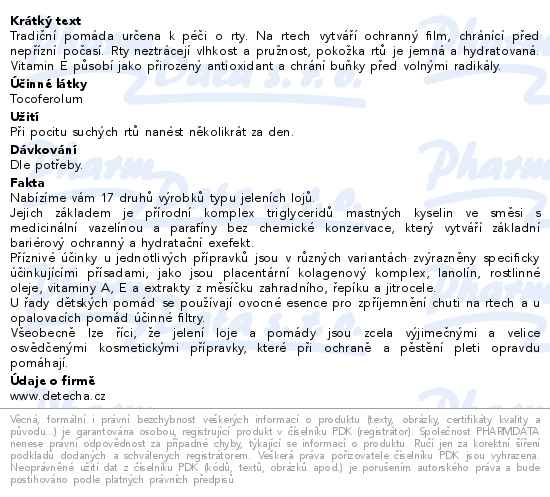 Jelení lůj - Tradiční pomáda na rty 4.5g