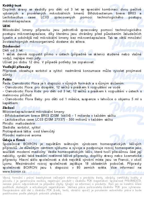 Boiron Osmobiotic Flora Kids 12 sáčků