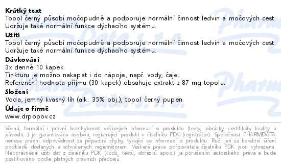 Dr.Popov Kapky bylinn Topol ern 50ml