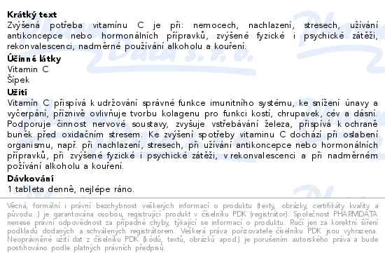 JML Vitamin C 500mg 65 tablet s postup. uvolň.