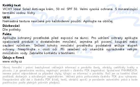 VICHY Idal Soleil Krm anti-age SPF 50+ 50ml