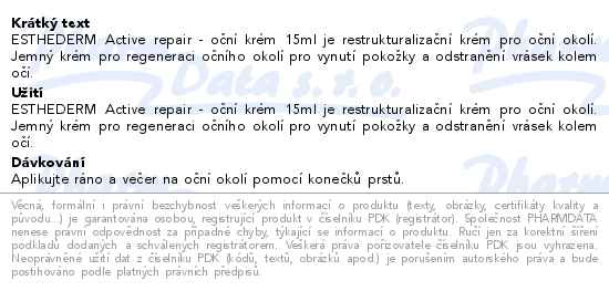 ESTHEDERM Active repair eye contour care 15ml