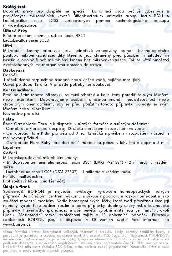 Boiron Osmobiotic Flora 12 sáčků