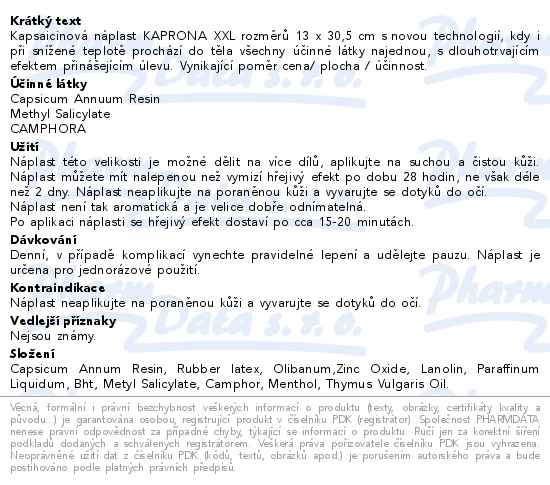 Kaprona XXL kapsaicinová hřejivá náplast 13x30.5cm