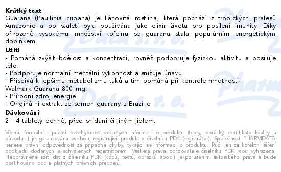 Walmark Guarana 800mg 90 tablet