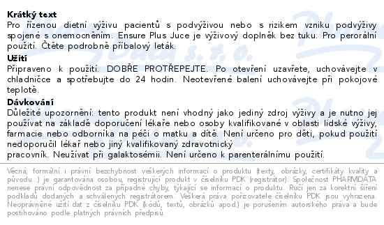 Ensure Plus Juce příchuť pomerančová 1x220ml