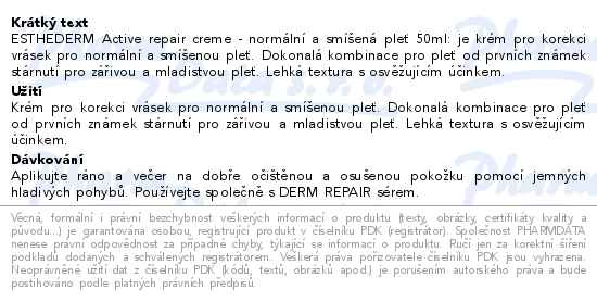 ESTHEDERM Active Repair wrinkle correct.creme 50ml