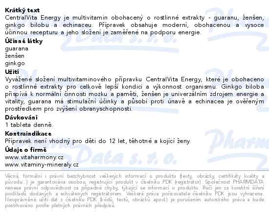 VitaHarmony CentralVita Energy tbl.300 XXL balení