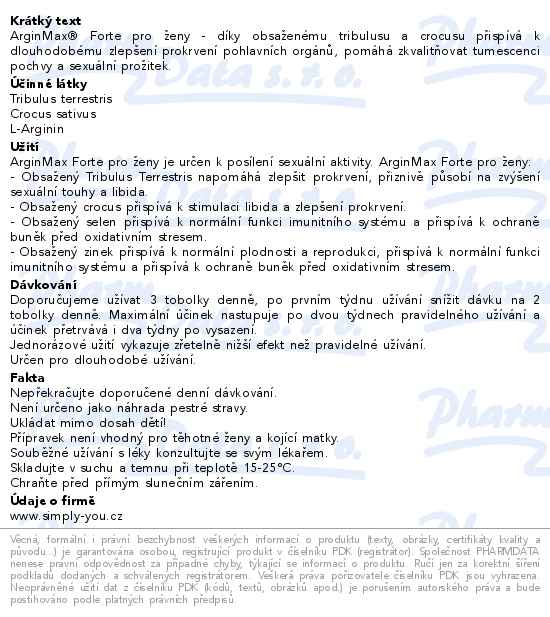 ArginMax Forte pro ženy tob.45