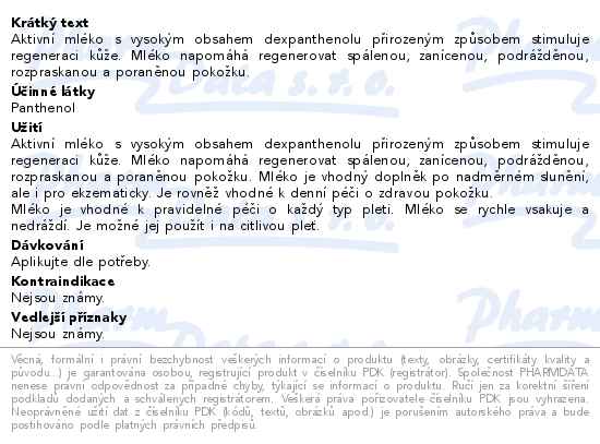 Green Idea Panthenol+ Mléko 11% 200 ml