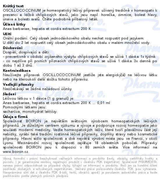 Boiron Oscillococcinum perorální granule 30x1g