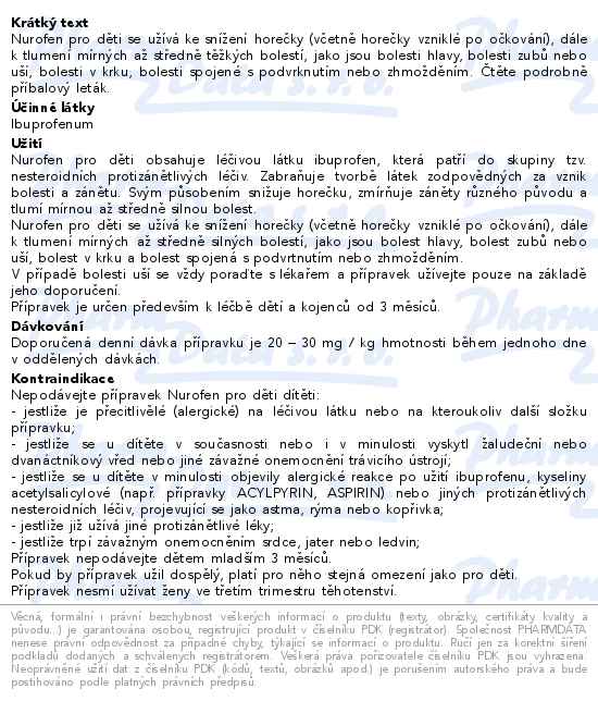 Nurofen pro děti 20mg/ml 100ml Pomeranč