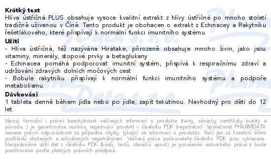 Walmark Hlíva ústřičná PLUS 90 tablet