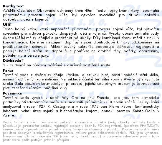AVENE Cicalfate+ Obnovující ochranný krém 40ml