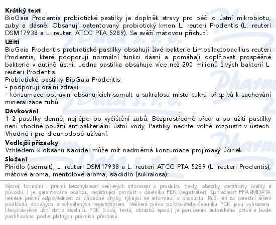 BioGaia Prodentis máta 20 pastilek