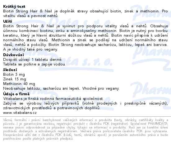 Biotin Strong Hair&Nail 60 tablet