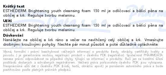 ESTHEDERM Brightening youth cleansing foam 150ml