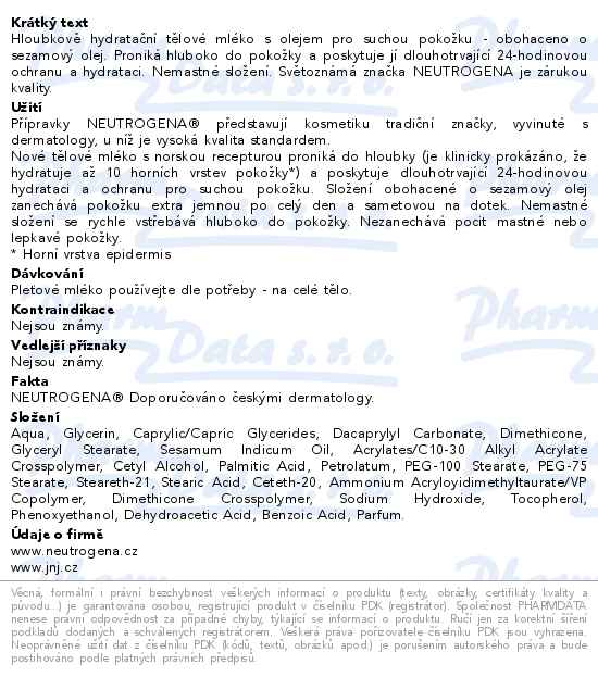 NEUTROGENA NR Hl. hydr. těl. mléko s olejem 400ml